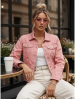 FashionStreet dámská růžová džínová bunda TY5597