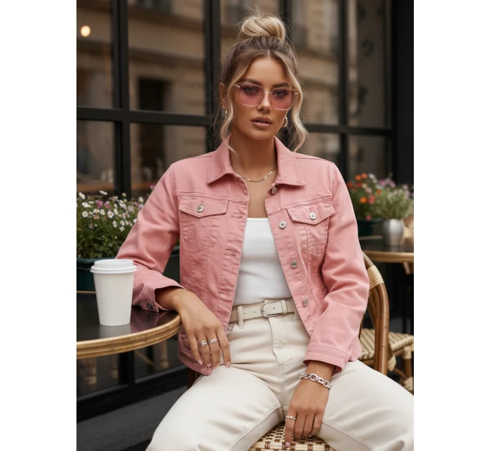FashionStreet dámská růžová džínová bunda TY5597