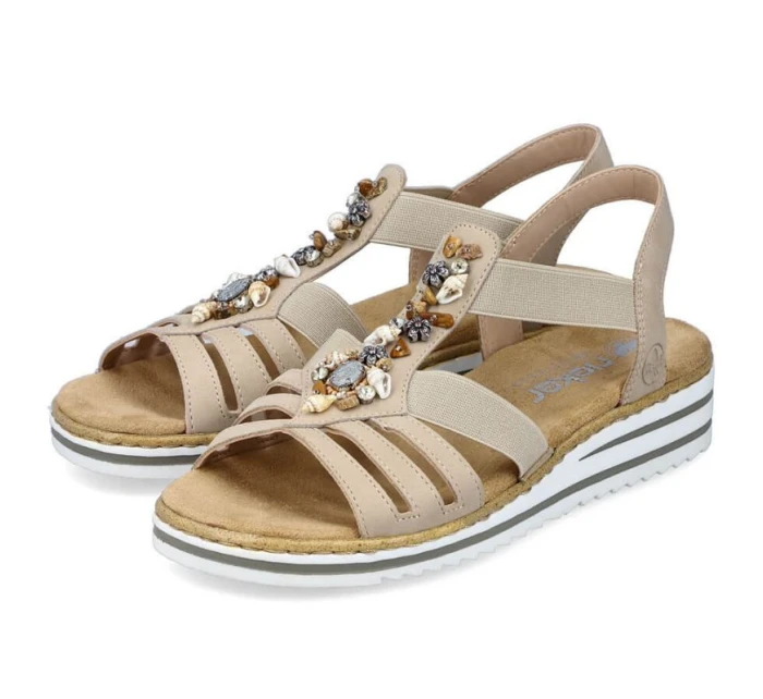 Pohodlné sandály Rieker W RKR680 beige Pohodlné sandály Rieker W RKR680 beige