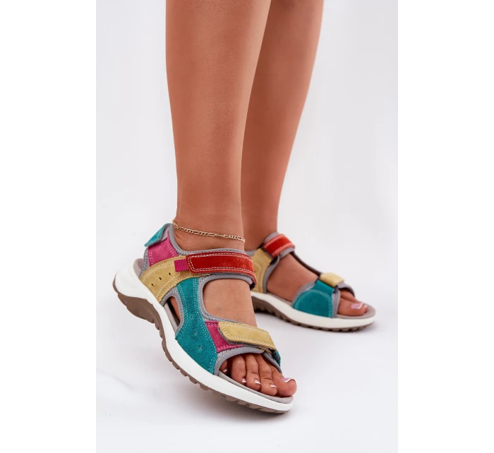 Kožené Dámské Sportovní Sandály  Multikolor model 21695384 - VINCEZA