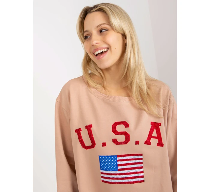 Bluza VI BL model 19755088 ciemny bezowy - FPrice Bluza VI BL model 19755088 ciemny bezowy - FPrice