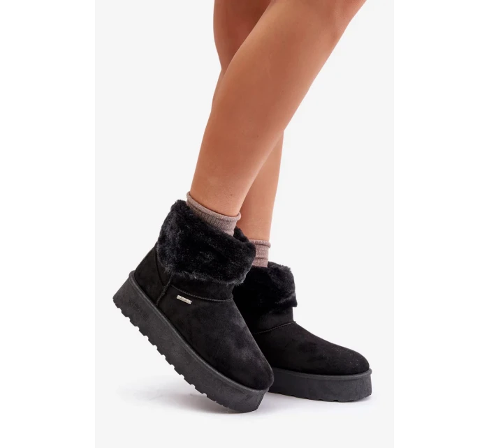 Sněhule Na Platformě S Kožešinou Big Star Černé