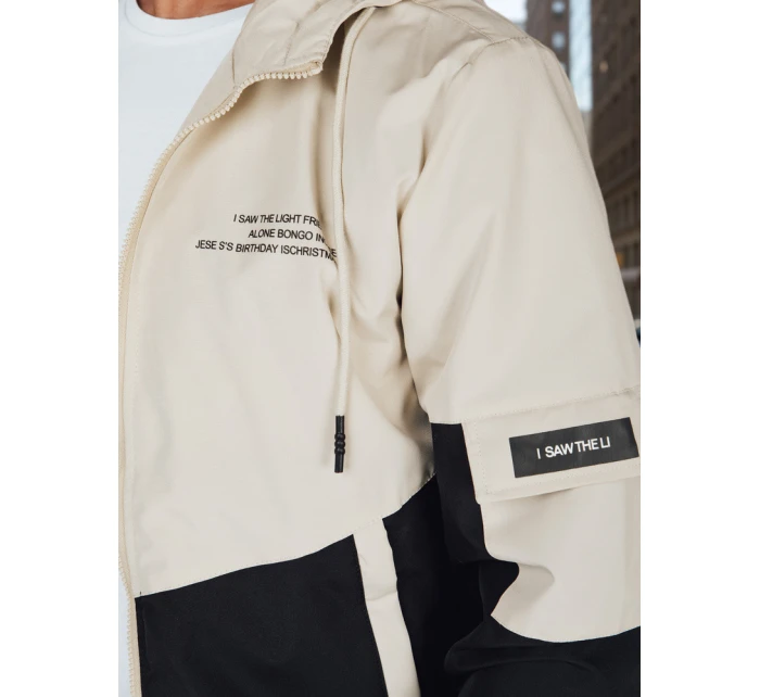 Pánská přechodná bunda s kapucí béžová model 21986395 - Dstreet