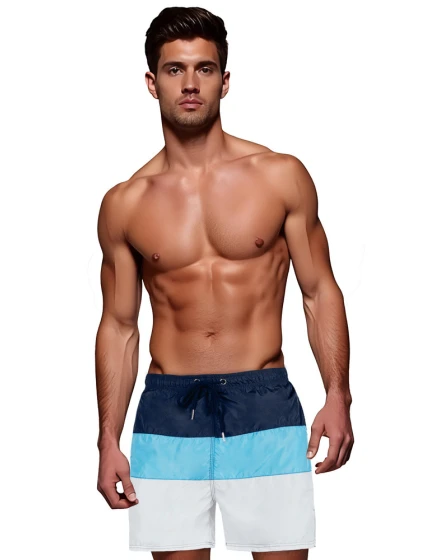 Pánské tmavě modré a bílé plavecké šortky model 21989692 - Dstreet Pánské tmavě modré a bílé plavecké šortky model 21989692 - Dstreet