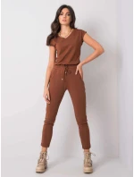 Hnědé dámské úpletové kalhoty typu chino model 21470493 - Factory Price