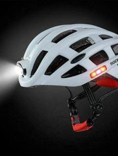 Rockbros MTB cyklistická přilba se světlem bílá 57-62cm