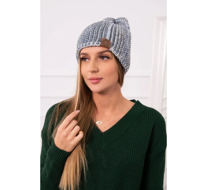 Fleecová čepice Zoja K306 šedá+modrá