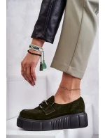 Módní semišové boty na platformě Khaki model 21598683 - Boto