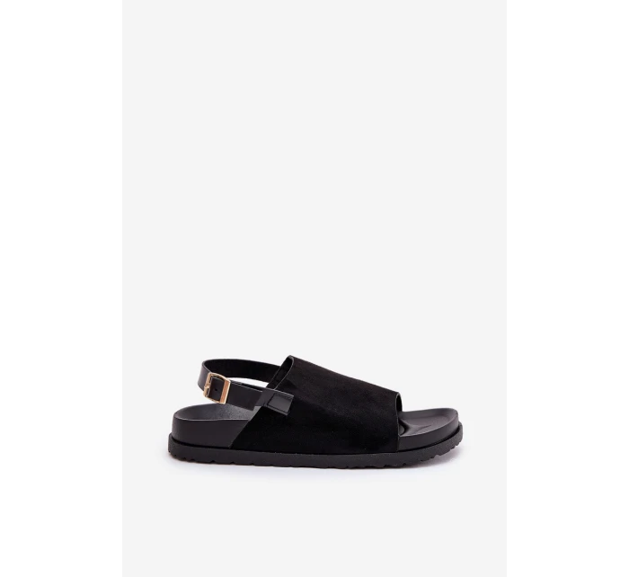 Dámské Sandály Z Eko Semiše Na Platformě Černé Migola Dámské Sandály Z Eko Semiše Na Platformě Černé Migola