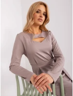 Sukienka LK SK model 19069217 ciemny bezowy - FPrice Sukienka LK SK model 19069217 ciemny bezowy - FPrice