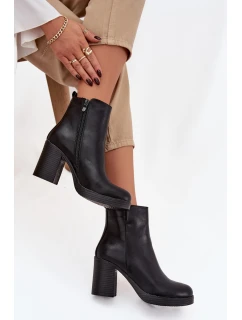 Dámské botky na sloupku – černé Ryselle