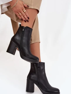 Dámské botky na sloupku – černé Ryselle