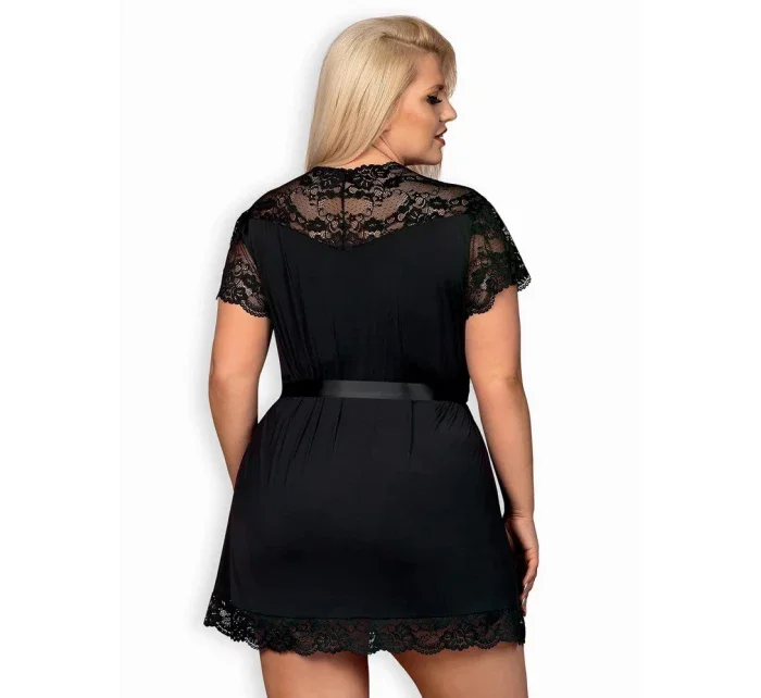 Elegantní župan 810 - PEI black XXL - Obsessive Elegantní župan 810 - PEI black XXL - Obsessive