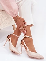 Dámské lakované lodičky z eko kůže LE151P Béžová - Seastar