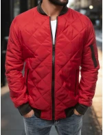 Pánská prošívaná bunda bomber červená TX2210 Pánská prošívaná bunda bomber červená TX2210