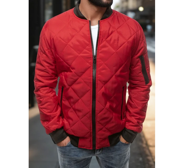 Pánská prošívaná bunda bomber červená TX2210 Pánská prošívaná bunda bomber červená TX2210