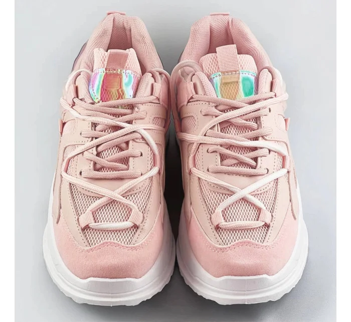 Růžové dámské sneakersy se dvojitými model 17229021 - C'M Paris Růžové dámské sneakersy se dvojitými model 17229021 - C'M Paris