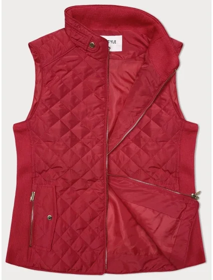 Červená dámská vesta s pružnými vsadkami J Style (11Z8152)