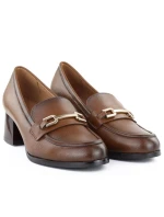 Dámské boty na podpatku hnědé Potocki SZ12784