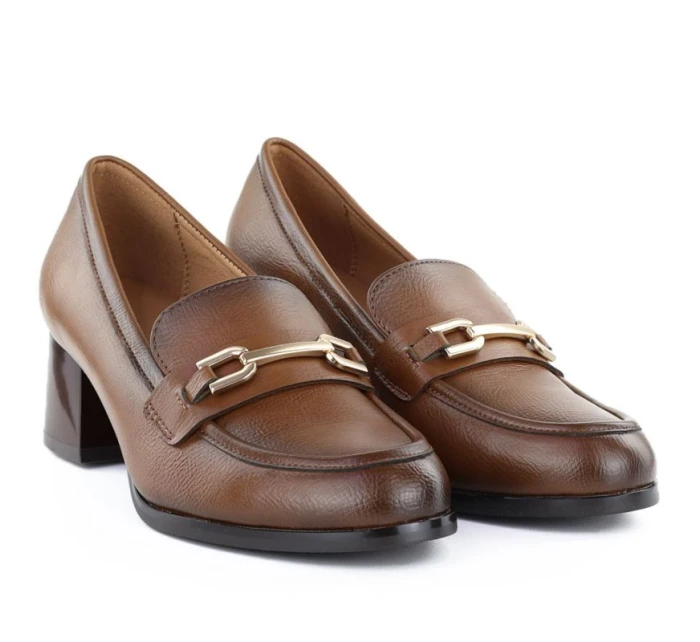 Dámské boty na podpatku hnědé Potocki SZ12784