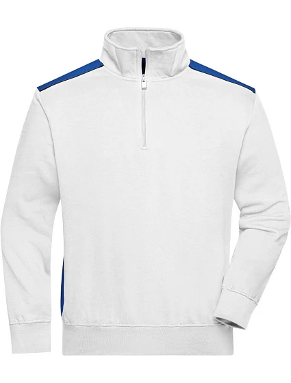 Daiber JN 868 Pracovní mikina s 1/4 zipem - Color 02.0868 white/royal Daiber JN 868 Pracovní mikina s 1/4 zipem - Color 02.0868 white/royal