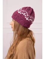 Dámská čepice Kira K374 dark purple+white Dámská čepice Kira K374 dark purple+white