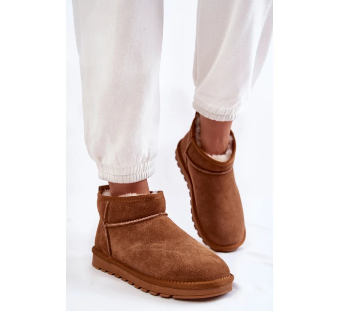 Dámské semišové nízké boty do sněhu Velbloud model 21601961 - Boto