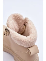 Dámské kožené trapery světle béžové model 21631395 - Boto Dámské kožené trapery světle béžové model 21631395 - Boto