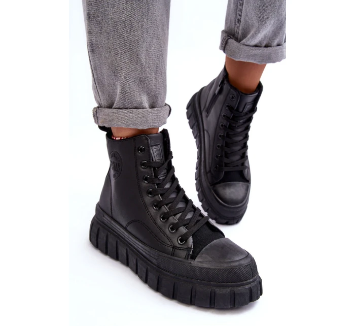 Kožené Boty Na Zip Big Star Černé model 21634271 - Big Star Shoes Kožené Boty Na Zip Big Star Černé model 21634271 - Big Star Shoes