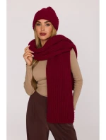 model 21417252 Žebrovaná šála bordó - Moe