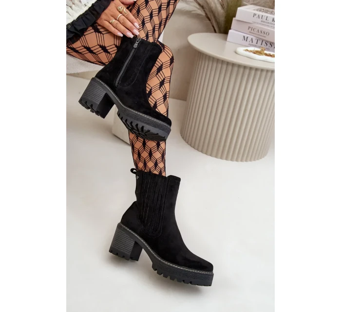 Dámské Kotníkové Boty Na Podpatku Z Eko Semiše Zateplené Černé Nevitas Dámské Kotníkové Boty Na Podpatku Z Eko Semiše Zateplené Černé Nevitas