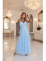maxi šaty na ramínka s výstřihem do V – světle modré model 22266653 - numoco basic maxi šaty na ramínka s výstřihem do V – světle modré model 22266653 - numoco basic