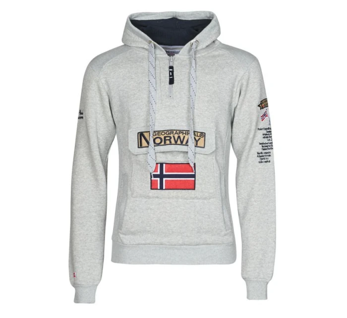 Geographical Norway pánská 3/4 mikina GYMCLASS HZ B-GREY 100 (WT1888H/GN B-Grey)