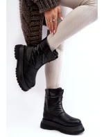 Dámské zimní boty s podrážkou a zipem  černé model 21639078 - Goe