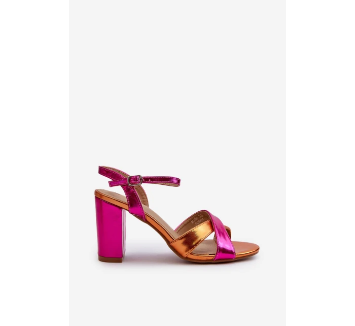 Ekologické kožené sandály na vysokém podpatku fuchsie Abilica Ekologické kožené sandály na vysokém podpatku fuchsie Abilica