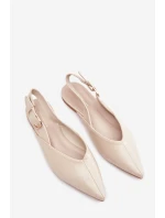 Lakované baleríny s přezkou béžové Rinalle