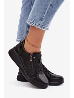 Kožené polobotky Sneakersy na platformě Vinceza 79644 Černé Kožené polobotky Sneakersy na platformě Vinceza 79644 Černé