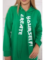 Oversize zelené šaty s kapucí Oversize zelené šaty s kapucí