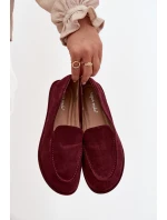 Dámské mokasíny z eko semiše ploché bordové model 21710856 - Boto Dámské mokasíny z eko semiše ploché bordové model 21710856 - Boto