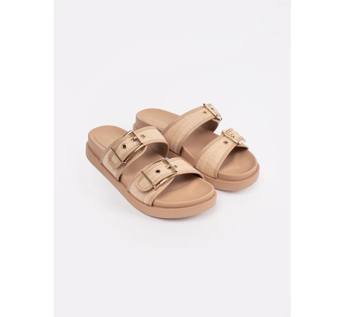 Krásné  nazouváky hnědé dámské na plochém podpatku