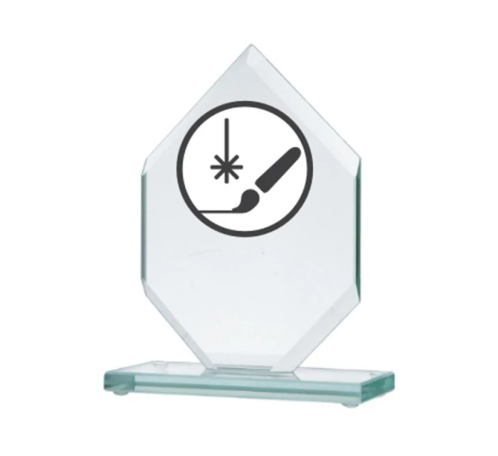 Gravírovaná skleněná trofej + malířská výplň Gravírovaná skleněná trofej + malířská výplň