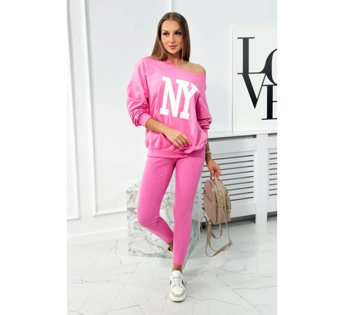 Bavlněná mikina + legíny růžový