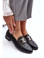 Dámské mokasíny s ozdobou černá model 21636073 - SERGIO LEONE