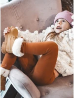 Dětské Trapery Botky na Zip s Kožešinou Camel model 21640125 - Boto