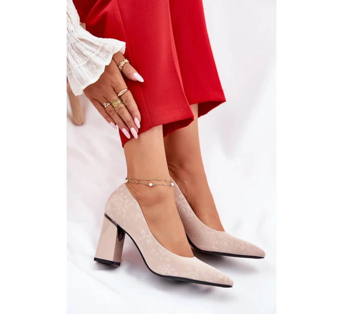 Elegantní Lodičky Na Podpatku V Růžové model 21692739 Béžové - VINCEZA