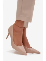 Lakované Eko Kožené Dámské Lodičky S  Béžové model 21711350 - Boto