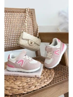 Dětské sportovní tenisky na suchý zip růžové Galisse