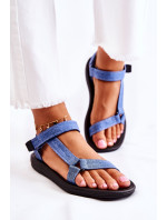 Klasické dámské sandály na suchý zip Modrá Kalla