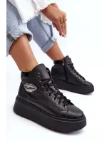 Dámské vysoké tenisky na zip Lemar Black Katerin Dámské vysoké tenisky na zip Lemar Black Katerin