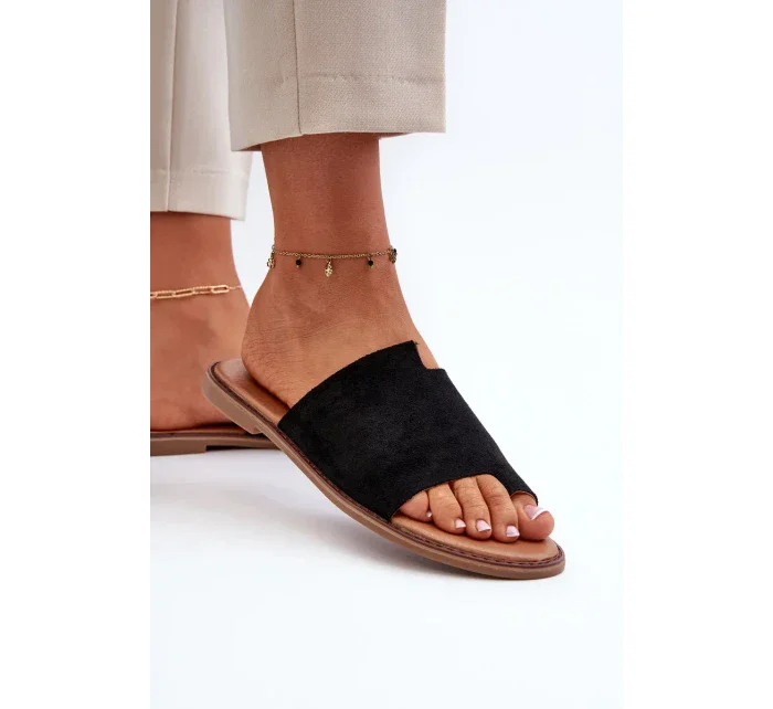 Dámské černé amite semišové pantofle Dámské černé amite semišové pantofle